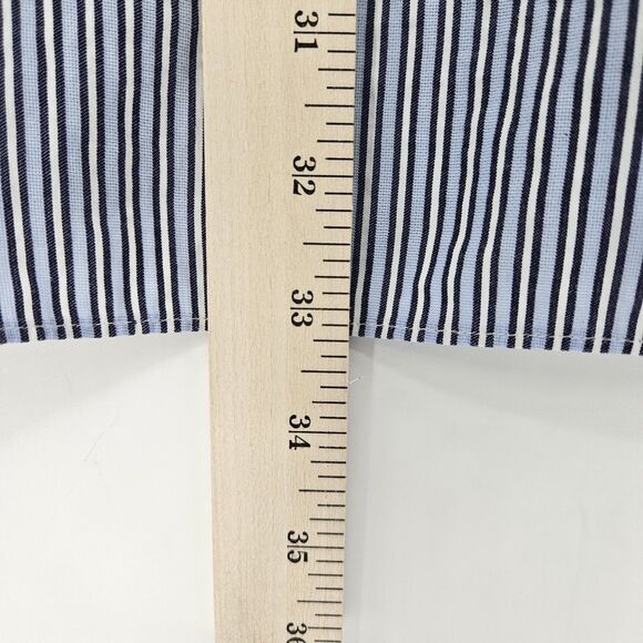 Corneliani Shirt Mens 17 43 Blue Stripe Preppy Business Dress Formal Casual‎ - Picture 6 of 10